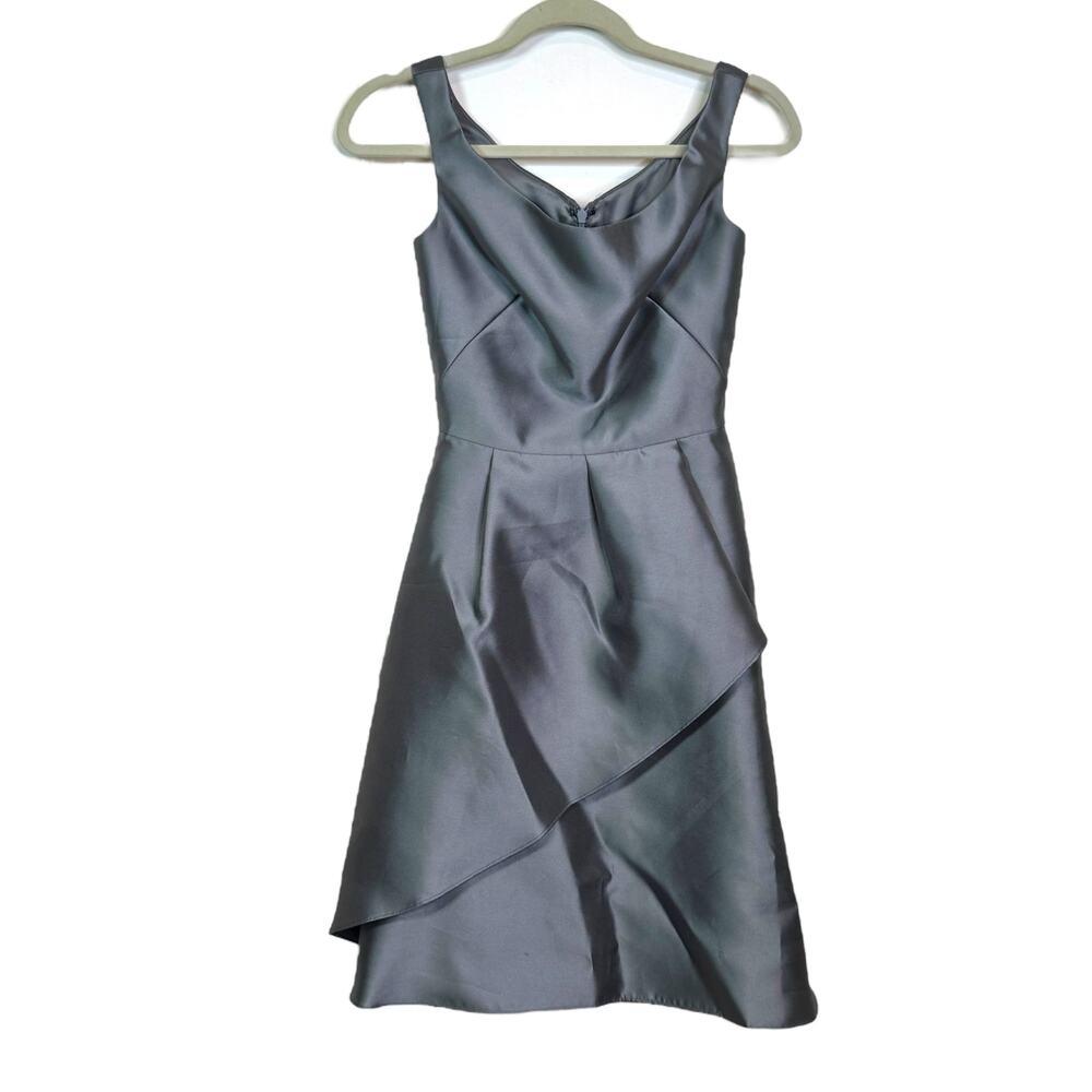 Lela Rose Size 0 Pewter Gray Cocktail Black Tie Bridesmaid Dress LR176
